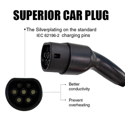UL94-V0 کلاس شعله 16A-32A نوع 1 تا نوع 2 کابل شارژ EV برای وسایل نقلیه الکتریکی