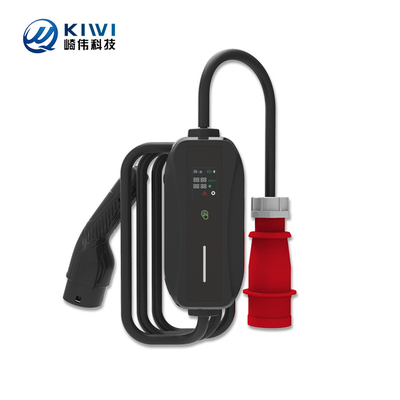 نوع 2 پلاگین و کابل 11kW 380V 16A شارژر EV قابل حمل برای شارژ خودروهای الکتریکی
