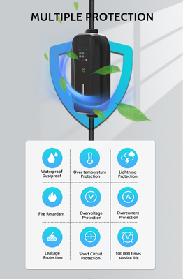 KIWI 11KW شارژر EV قابل حمل J1772 اتصال نوع 2 برای ایستگاه شارژ خودروهای الکتریکی