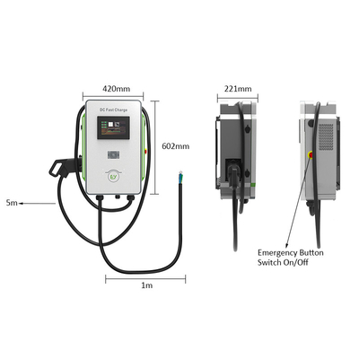 سنگ شارژ خودروهای الکتریکی OEM سطح 3 دیوار 30kW DC شارژر سریع CCS1 CCS2 GB / T