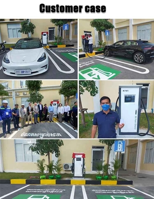 60KW 120KW DC ایستگاه شارژ سریع EV با پلاگین شارژ کف ایستاده