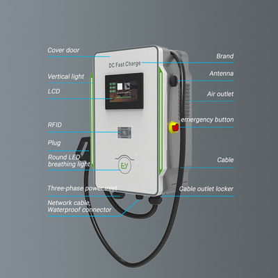 شارژر دیواری DC 30kW 40kW اتومبیل CCS 40A شارژر سریع EV 600V فرکانس شبکه 50Hz