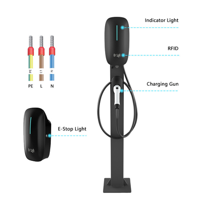 شارژر هوشمند 7kw 11kw AC EV نوع 2 نوع 1 Wallbox 16A 32A ایستگاه شارژ خودروهای الکتریکی 22kw شارژر EV