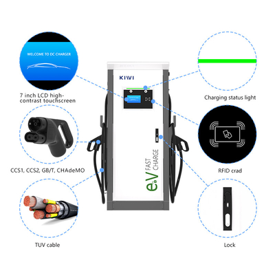 هتل ها آپارتمان ها 3 فاز شارژر دو فاز هوشمند DC سریع EV با CCS1 CCS2 GB/T CHAdeMO Interface Standard