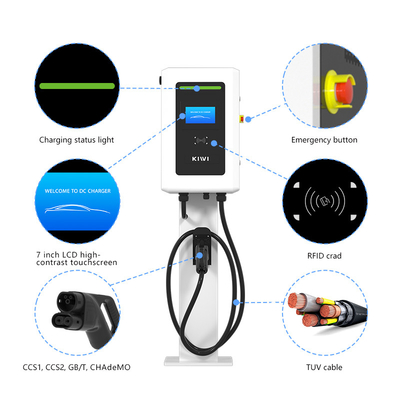 OEM خودروهای الکتریکی DC ماشین سریع EV شارژر عمومی Wallbox 20kW 30kW 40kW Chademo CCS CCS2 2 واحد اسلحه ایستگاه های شارژ EV